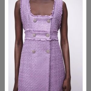 NWT zara lavender tweed dress